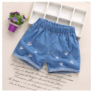 Fashion Girls Denim Pants Shorts Girl Thin Soft Trousers