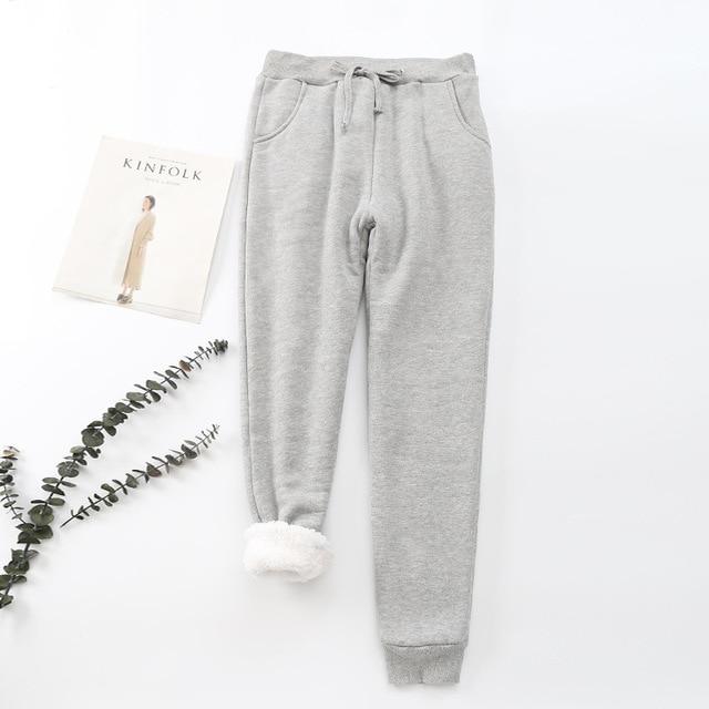 Winter Cashmere Harem Warm Pants Women 2019 Causal trousers Women Warm Thick Lambskin Cashmere Pants Women Loose Pant