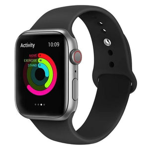 Silicone strap band for Apple Watch 42mm 38mm 44mm 40mm Rubber Bracelet Watchbands Black Strap Iwatch Series 5/4/3/2/1 Wristband