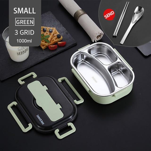 WORTHBUY Japanese Kids Lunch Box 304 stainless steel Bento Lunch Box With Compartment Tableware Microwave Food Container Box