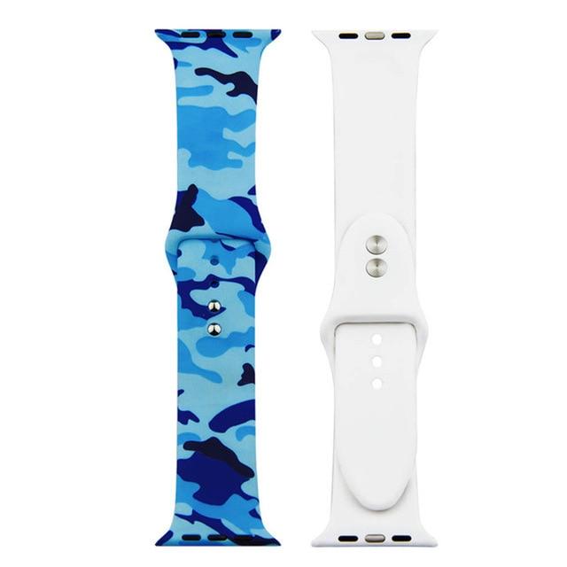 ALPQ For Apple Watch 5 4 Band Strap 38 42mm 40mm 44mm Soft Silicone Leopard Floral Pattern Printed Strap For iWatch Series 3 2 1