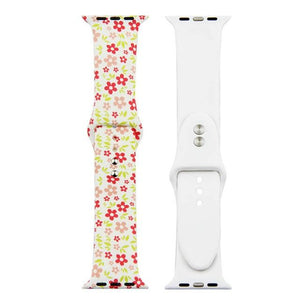 ALPQ For Apple Watch 5 4 Band Strap 38 42mm 40mm 44mm Soft Silicone Leopard Floral Pattern Printed Strap For iWatch Series 3 2 1