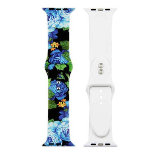 ALPQ For Apple Watch 5 4 Band Strap 38 42mm 40mm 44mm Soft Silicone Leopard Floral Pattern Printed Strap For iWatch Series 3 2 1