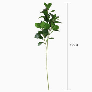 80cm Large Artificial Milan Plant leaves Fake Eucalyptus Silk False Leafs Green Simulation Tree Foliage For Garden Home Decor