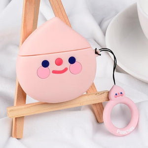 Capa For Apple AirPods 2 Earphone Soft TPU Case For Apple Air Pods 1 Cute Cartoon Strawberry Avocado Peach Cover Case With Hooks