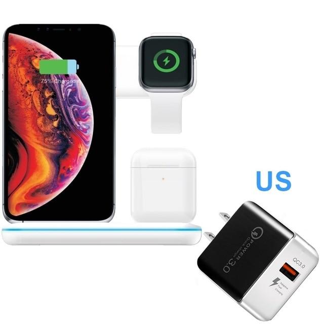 Tongdaytech 15W Qi Wireless Charger For Iphone X 8 11 Pro Max Quick Charge Fast Charger For Apple Airpods Pro Watch 5 4 3 2 1