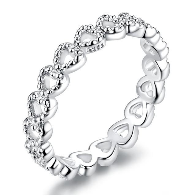 925 Sterling Silver 9 Styles Stackable Party Finger Ring