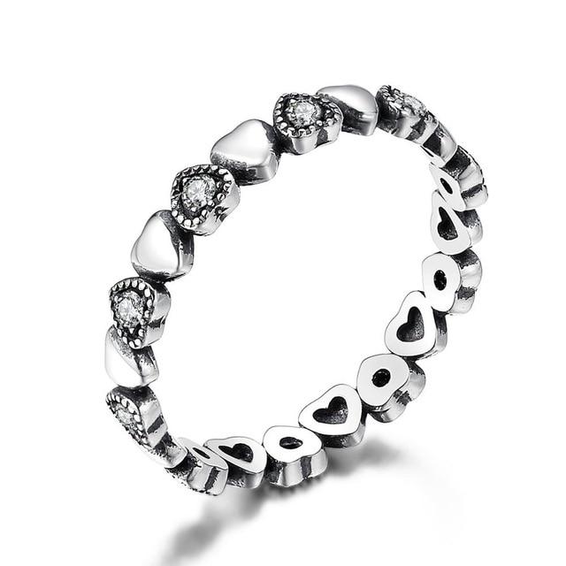 925 Sterling Silver 9 Styles Stackable Party Finger Ring