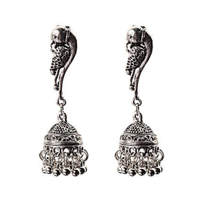 Indian Jhumka Gypsy Jewelry Sliver Boho Vintage Ethnic Womens Earrings