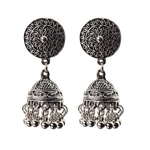 Indian Jhumka Gypsy Jewelry Sliver Boho Vintage Ethnic Womens Earrings