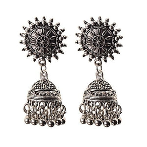 Indian Jhumka Gypsy Jewelry Sliver Boho Vintage Ethnic Womens Earrings