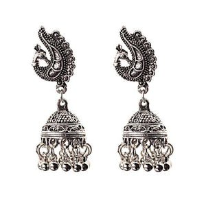 Indian Jhumka Gypsy Jewelry Sliver Boho Vintage Ethnic Womens Earrings