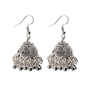 Indian Jhumka Gypsy Jewelry Sliver Boho Vintage Ethnic Womens Earrings