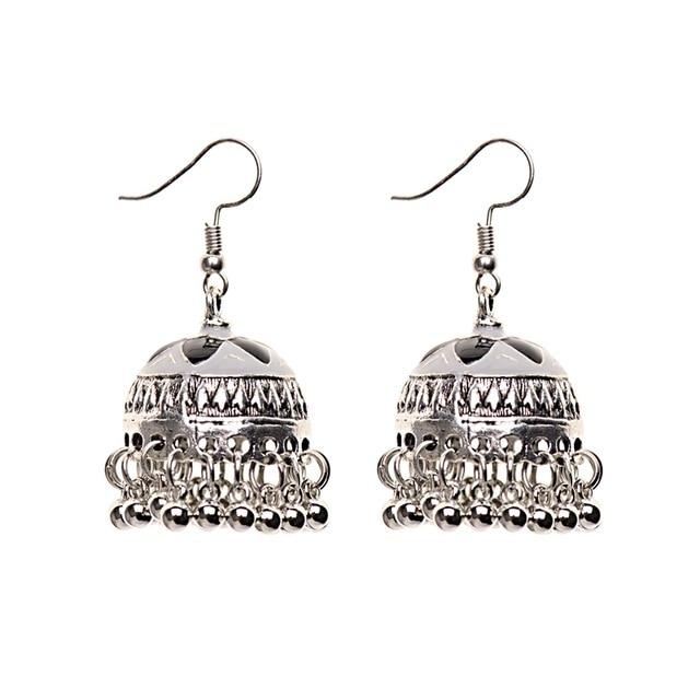 Indian Jhumka Gypsy Jewelry Sliver Boho Vintage Ethnic Womens Earrings