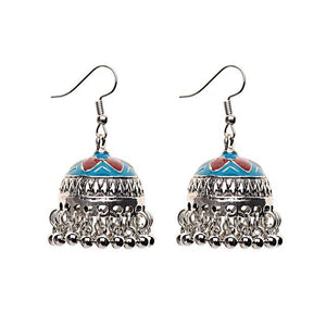 Indian Jhumka Gypsy Jewelry Sliver Boho Vintage Ethnic Womens Earrings