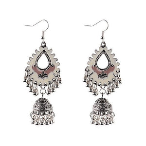 Indian Jhumka Gypsy Jewelry Sliver Boho Vintage Ethnic Womens Earrings