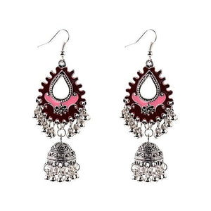 Indian Jhumka Gypsy Jewelry Sliver Boho Vintage Ethnic Womens Earrings