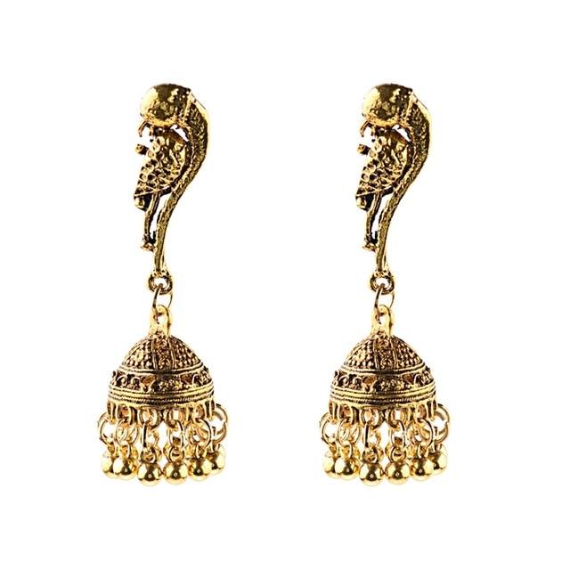 Indian Jhumka Gypsy Jewelry Sliver Boho Vintage Ethnic Womens Earrings