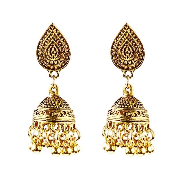 Indian Jhumka Gypsy Jewelry Sliver Boho Vintage Ethnic Womens Earrings