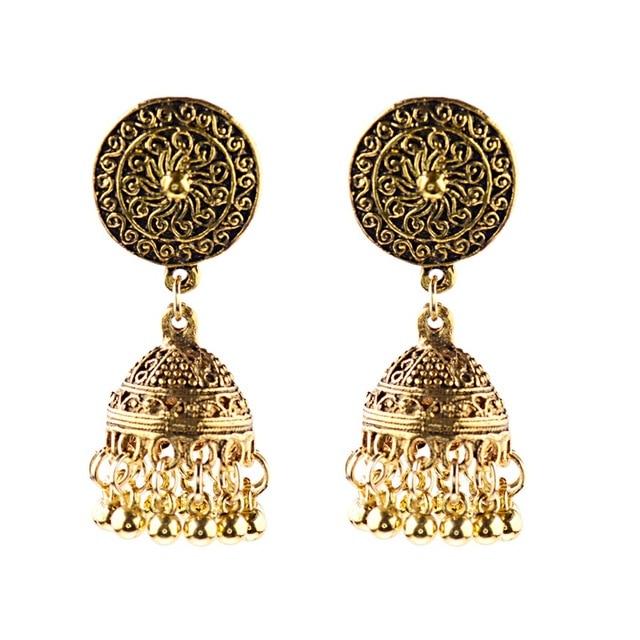 Indian Jhumka Gypsy Jewelry Sliver Boho Vintage Ethnic Womens Earrings