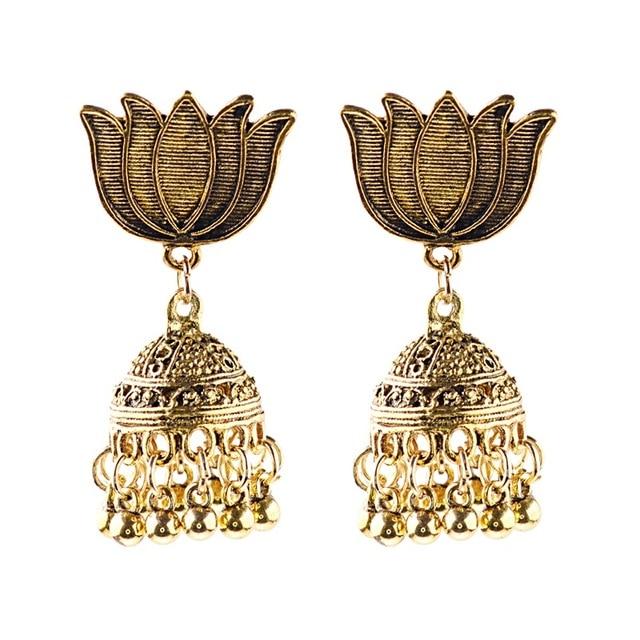 Indian Jhumka Gypsy Jewelry Sliver Boho Vintage Ethnic Womens Earrings