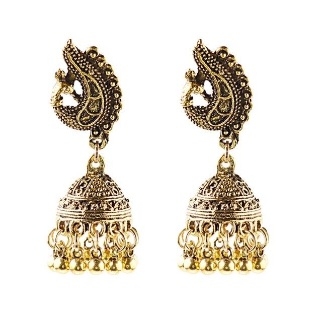 Indian Jhumka Gypsy Jewelry Sliver Boho Vintage Ethnic Womens Earrings