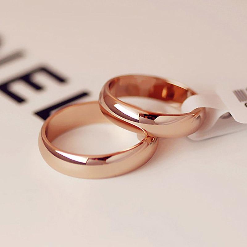 4mm  Rose Gold Ring Men's and Women's Exclusive Couple Wedding Ring