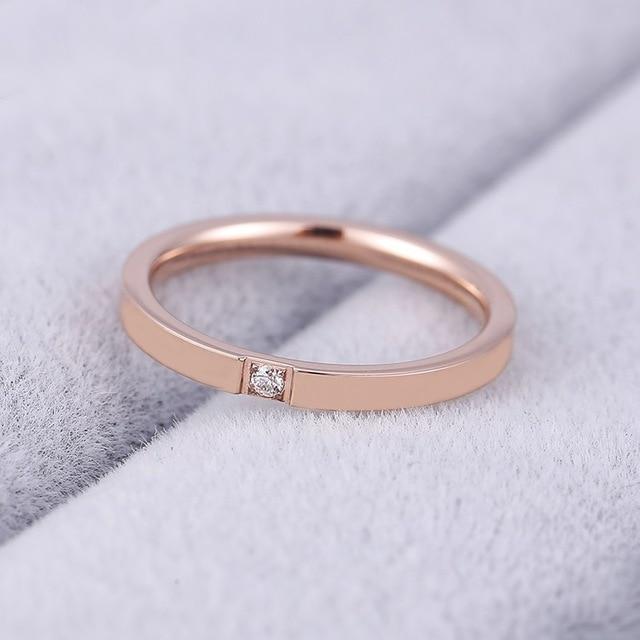 4mm  Rose Gold Ring Men's and Women's Exclusive Couple Wedding Ring