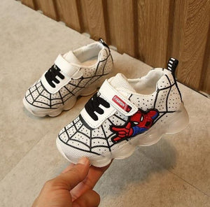 Led luminous Spiderman Kids Shoes for boys girls Light Children Luminous baby Sneakers