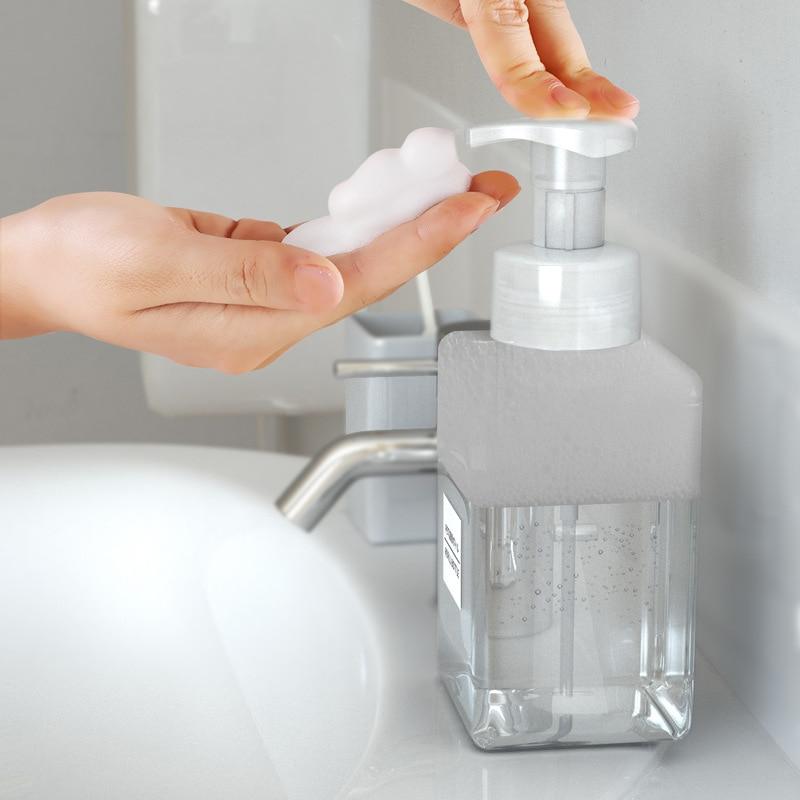 250/450/650ml Dispenser Soap Foam Foaming Pump Empty Square Bottle Plastic Travel Clear Bottle Liquid Shower Gel Foam Pump