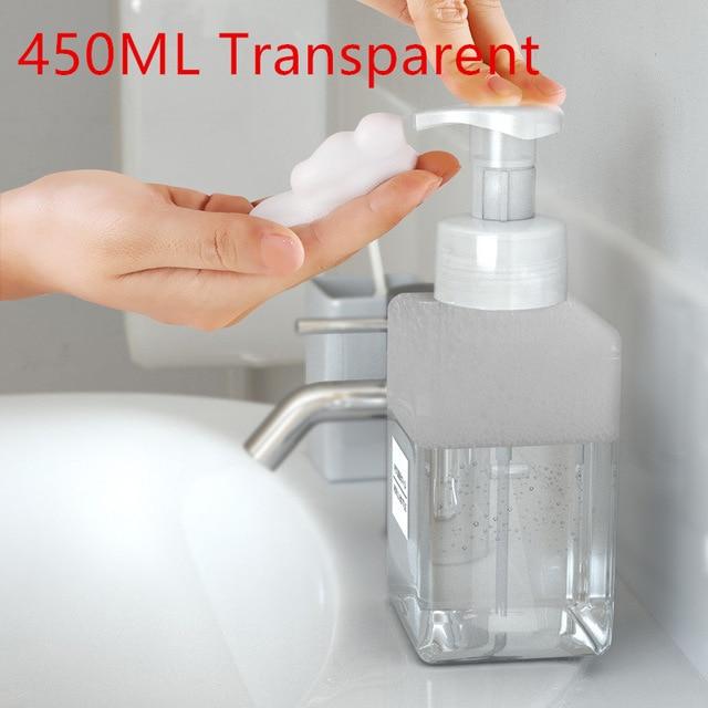 250/450/650ml Dispenser Soap Foam Foaming Pump Empty Square Bottle Plastic Travel Clear Bottle Liquid Shower Gel Foam Pump