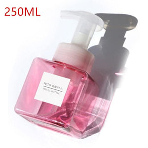 250/450/650ml Dispenser Soap Foam Foaming Pump Empty Square Bottle Plastic Travel Clear Bottle Liquid Shower Gel Foam Pump