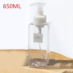 250/450/650ml Dispenser Soap Foam Foaming Pump Empty Square Bottle Plastic Travel Clear Bottle Liquid Shower Gel Foam Pump