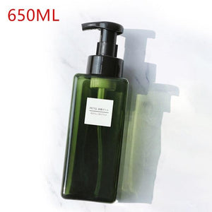 250/450/650ml Dispenser Soap Foam Foaming Pump Empty Square Bottle Plastic Travel Clear Bottle Liquid Shower Gel Foam Pump