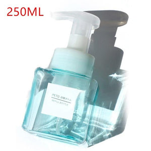 250/450/650ml Dispenser Soap Foam Foaming Pump Empty Square Bottle Plastic Travel Clear Bottle Liquid Shower Gel Foam Pump