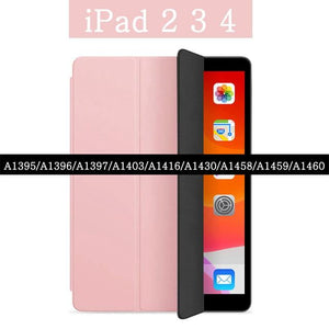 Case for iPad 2 3 4 A1460 Case Silicone Soft Back Folio Stand with Auto Sleep/Wake Up PU Leather Smart Cover for iPad 3 4 2 Case