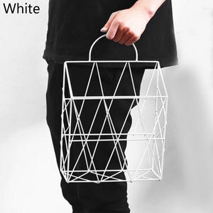 2019 New Hot Sale Portable Fashion Storage Basket Portable Wall Hanging Storage Rack Net Iron Desk Holder for Magazine Newspaper