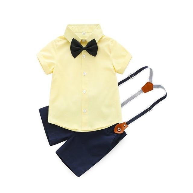 Baby Boys Gentleman Summer Wedding Party Birthday Newborn Infant Boy Clothes Tops+Shorts