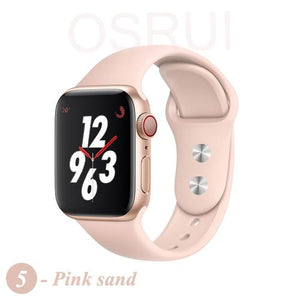 Sport silicone Strap For Apple watch band 4 44mm 40mm iwatch band 42mm 38mm bracelet belt apple watch series 5 4 3 2 accessories