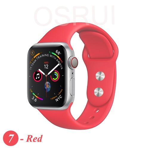 Sport silicone Strap For Apple watch band 4 44mm 40mm iwatch band 42mm 38mm bracelet belt apple watch series 5 4 3 2 accessories