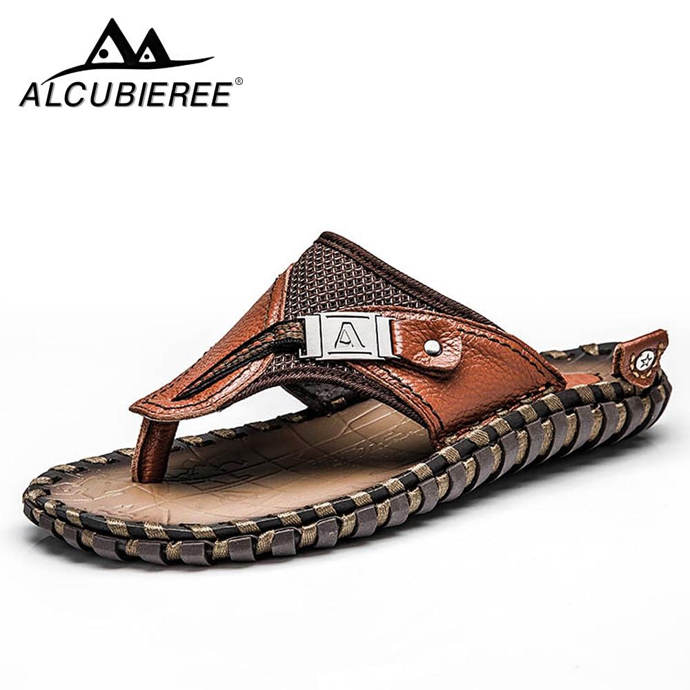 Genuine Leather Luxury Slippers Beach Casual Sandals