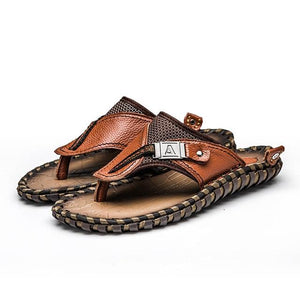 Genuine Leather Luxury Slippers Beach Casual Sandals