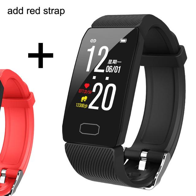 Fitness Bracelet Blood Pressure 1.14'' Screen Fitness Tracker Smart Watch Waterproof Smart Wristband Weather Display Women Men