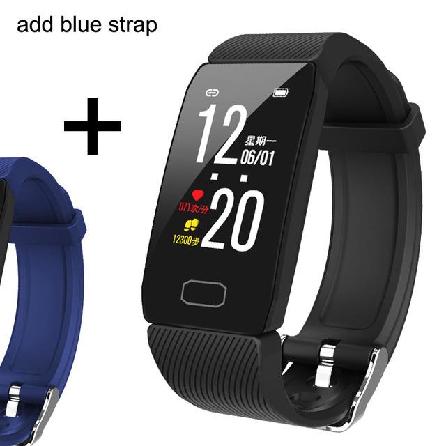 Fitness Bracelet Blood Pressure 1.14'' Screen Fitness Tracker Smart Watch Waterproof Smart Wristband Weather Display Women Men