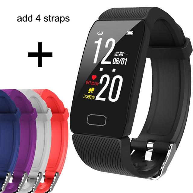 Fitness Bracelet Blood Pressure 1.14'' Screen Fitness Tracker Smart Watch Waterproof Smart Wristband Weather Display Women Men