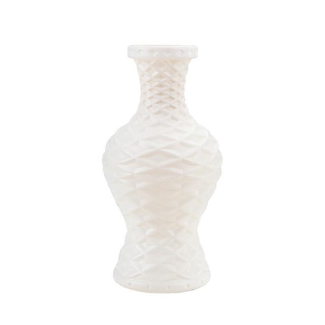 Plastic Vase White Imitation Ceramic Flower Pot Flower Basket Flower Vase ваза Decoration Home Nordic Decoration