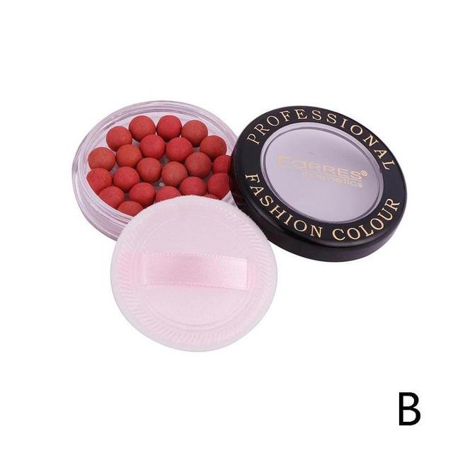 Natural Face Blush Ball Waterproof Blush Highlighter Long Lasting Pigments