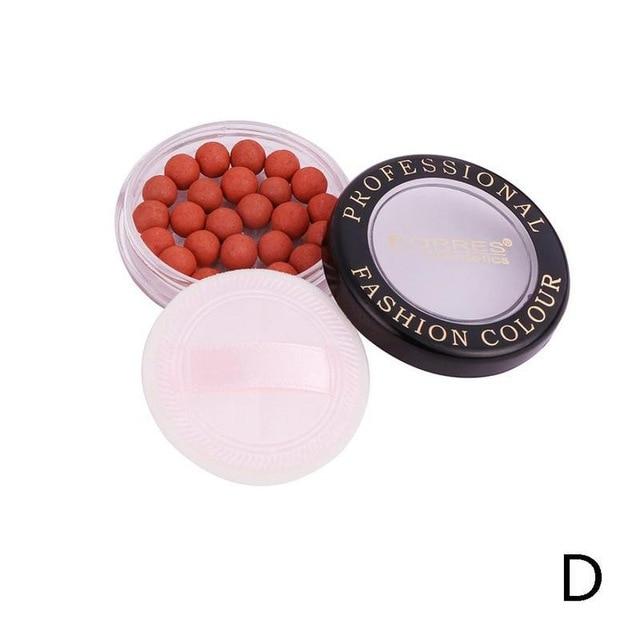 Natural Face Blush Ball Waterproof Blush Highlighter Long Lasting Pigments