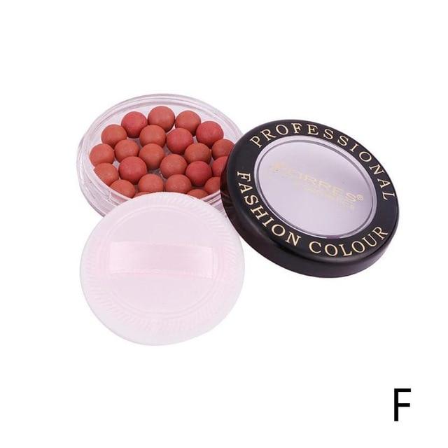 Natural Face Blush Ball Waterproof Blush Highlighter Long Lasting Pigments