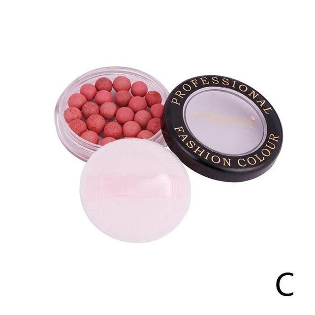 Natural Face Blush Ball Waterproof Blush Highlighter Long Lasting Pigments